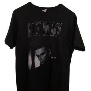 VINTAGE Andy Black T-Shirt Size Medium
